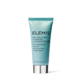 ELEMIS travel-size cleansing mousse front packaging showing compact convenience.
