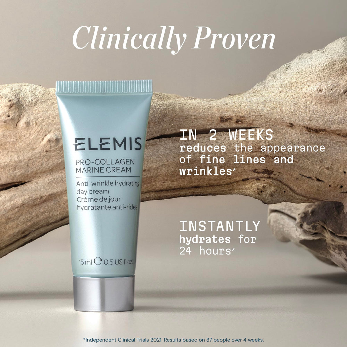 ELEMIS jar in hand demonstrating travel size and convenient portability