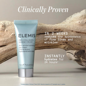 ELEMIS jar in hand demonstrating travel size and convenient portability