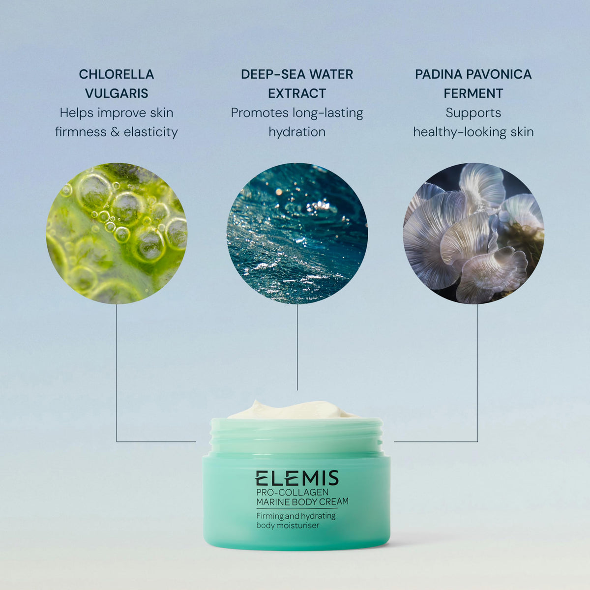 ELEMIS applying cream to arm demonstrating moisturized skin benefit