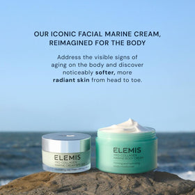 ELEMIS jar beside hand showing scale and easy application benefit