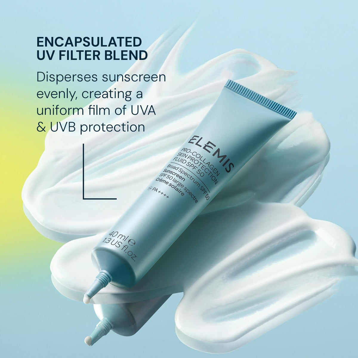 ELEMIS texture close-up of lightweight fluid demonstrating quick absorption benefit