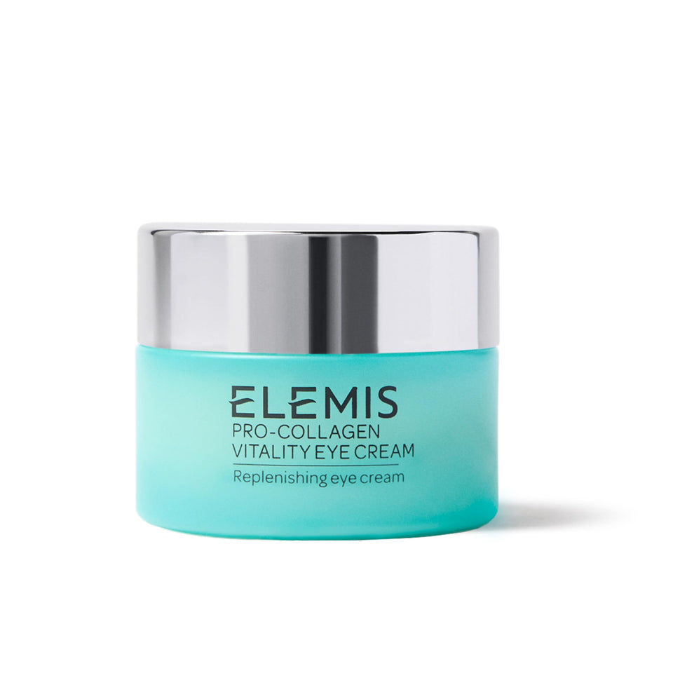 ELEMIS Pro-Collagen Vitality Eye Cream front jar showing product clarity and luxe finish