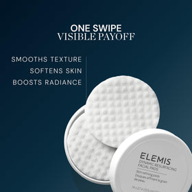 ELEMIS open jar displaying stacked pads and resealable storage benefit