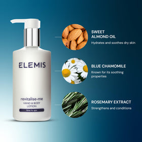 ELEMIS bottle alongside oranges and limes showing invigorating scent