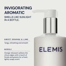 ELEMIS hand applying lotion to forearm for immediate softness