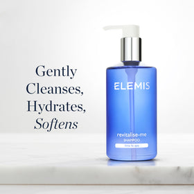 ELEMIS label detail focused on scent notes and benefits, clarity for shoppers