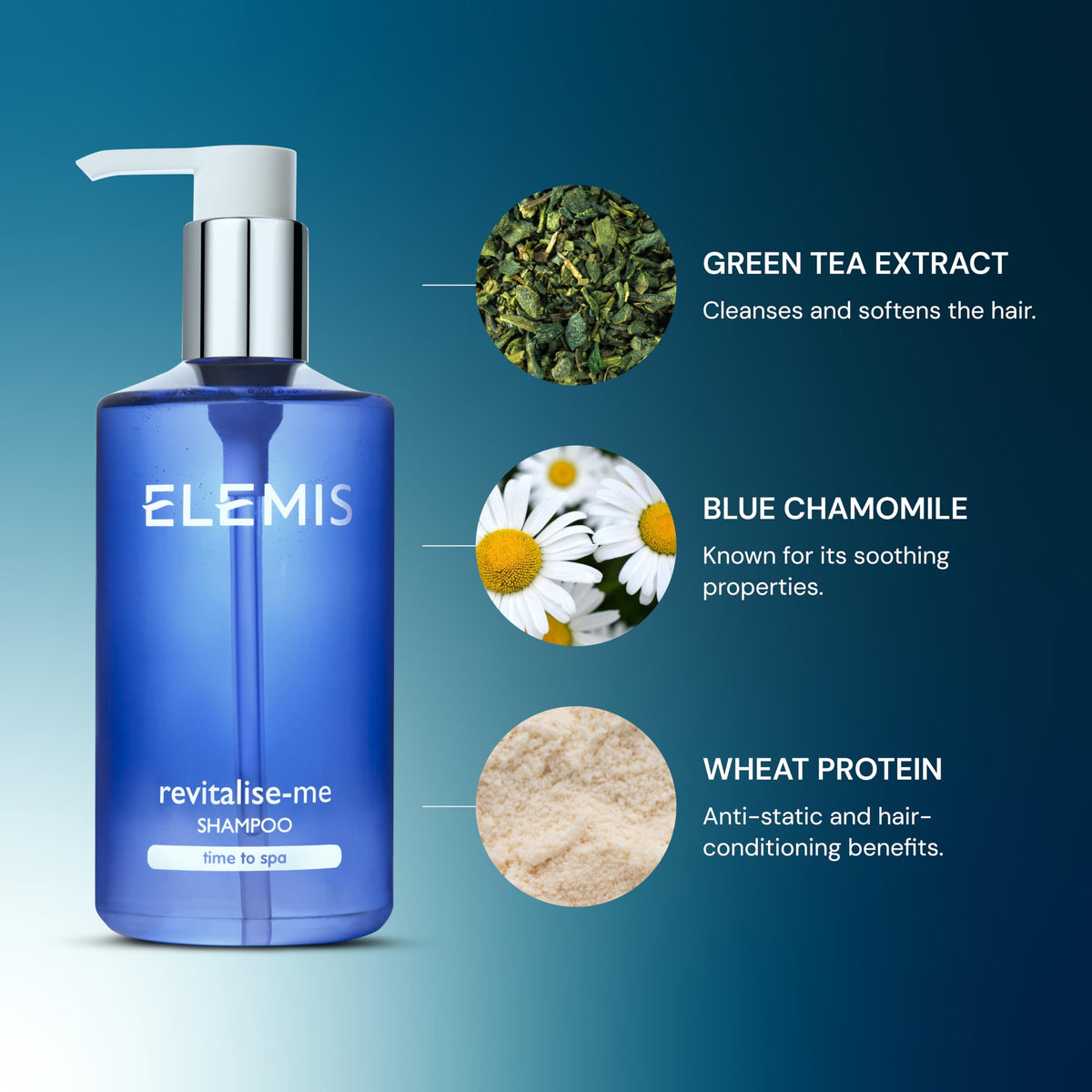 ELEMIS bottle in hand to show 10.1 fl oz scale, useful size reference