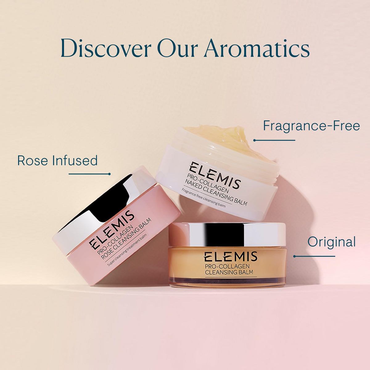 ELEMIS jar on bathroom counter styled in lifestyle scene showing daily routine benefit