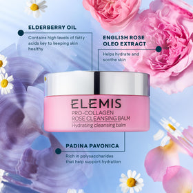 ELEMIS balm being removed with a warm cloth showing gentle cleansing benefit