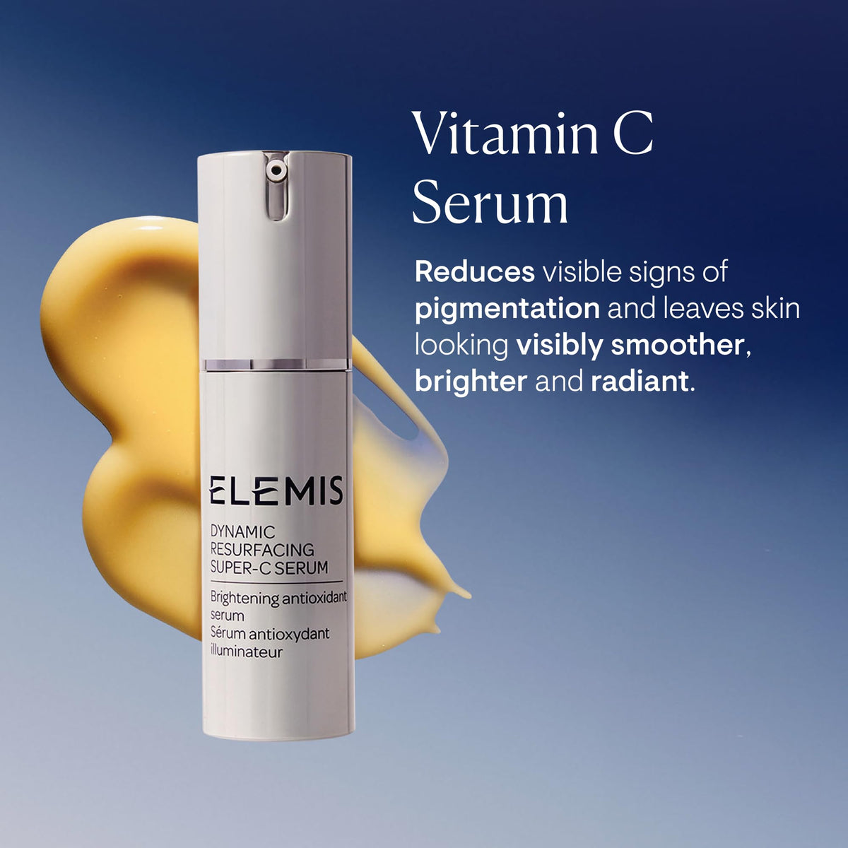 ELEMIS serum texture close-up showing lightweight, fast-absorbing drops