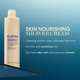 ELEMIS bottle beside jojoba and macadamia jars illustrating natural oil hydration