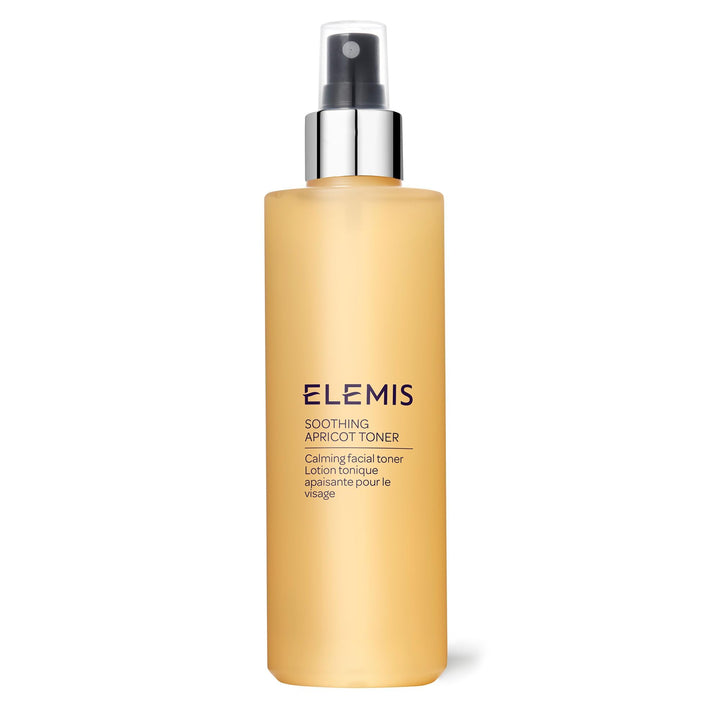 ELEMIS front packaging of soothing apricot toner showing product benefits