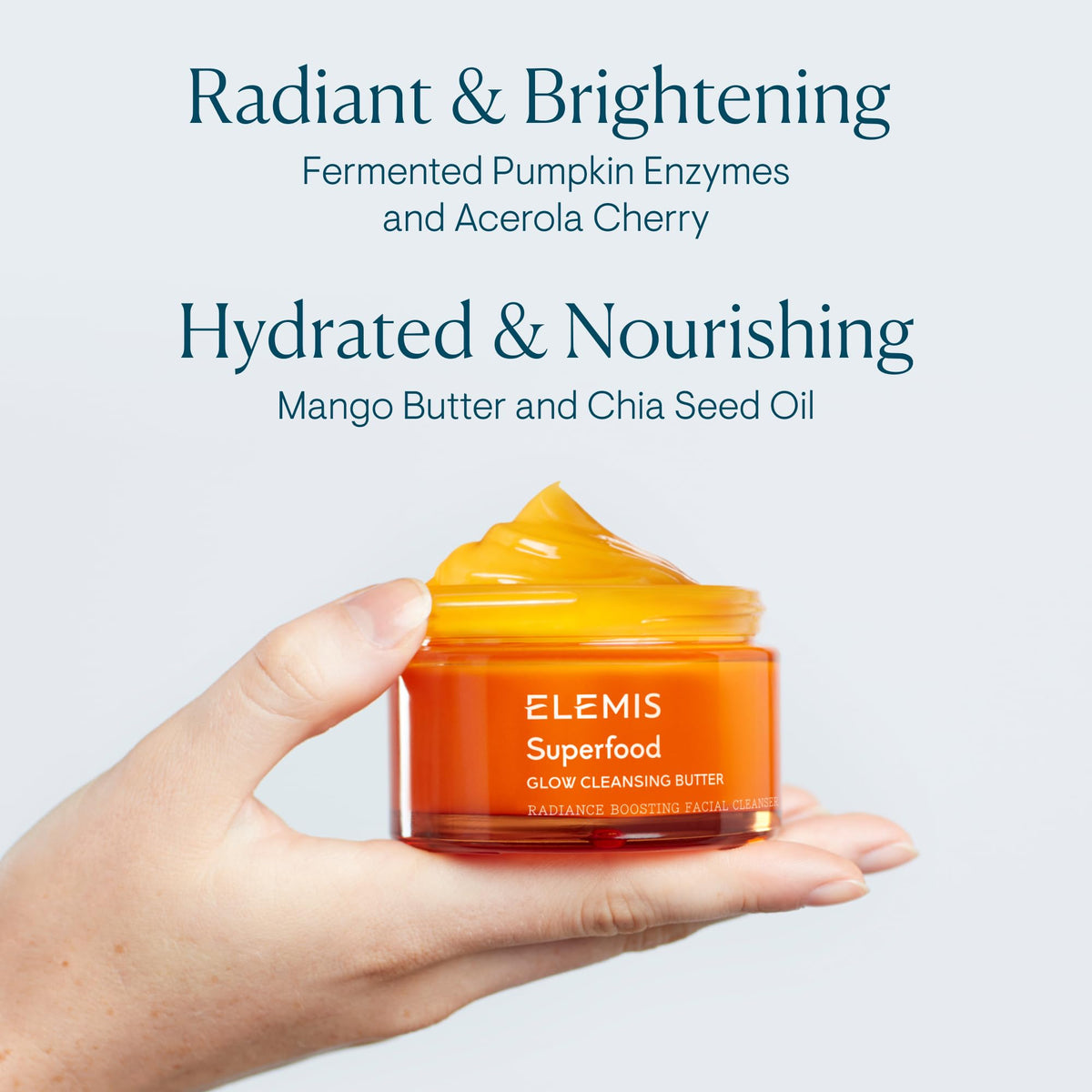 ELEMIS butter-to-milk transformation on skin demonstrating gentle emulsifying and removal
