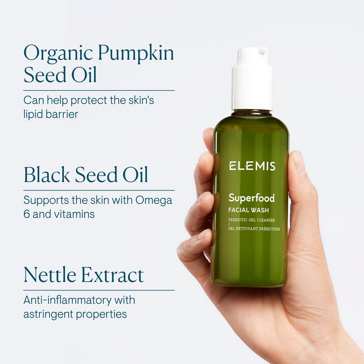 ELEMIS after rinse on model showing clean, balanced skin and healthy-looking glow