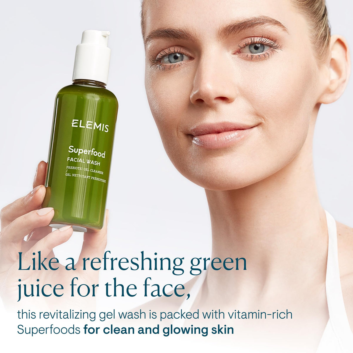 ELEMIS gel texture close-up highlighting lightweight formula and smooth application