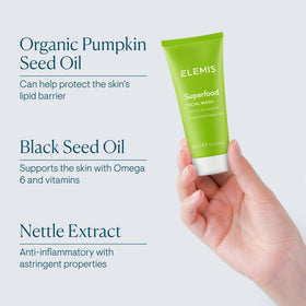 ELEMIS in bathroom routine styled setting showing easy daily use benefit