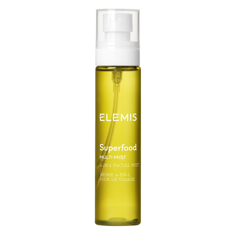 ELEMIS Superfood Multi Mist front packaging showing label and bottle benefit