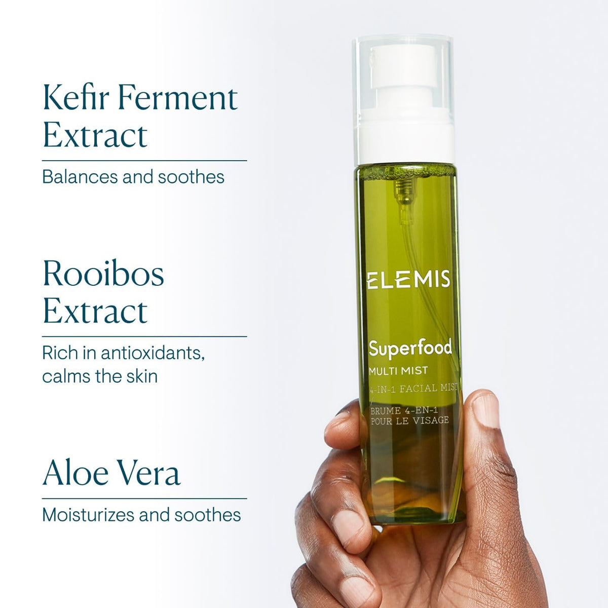 ELEMIS Superfood Multi Mist in tote for on-the-go refresh and makeup setting benefit