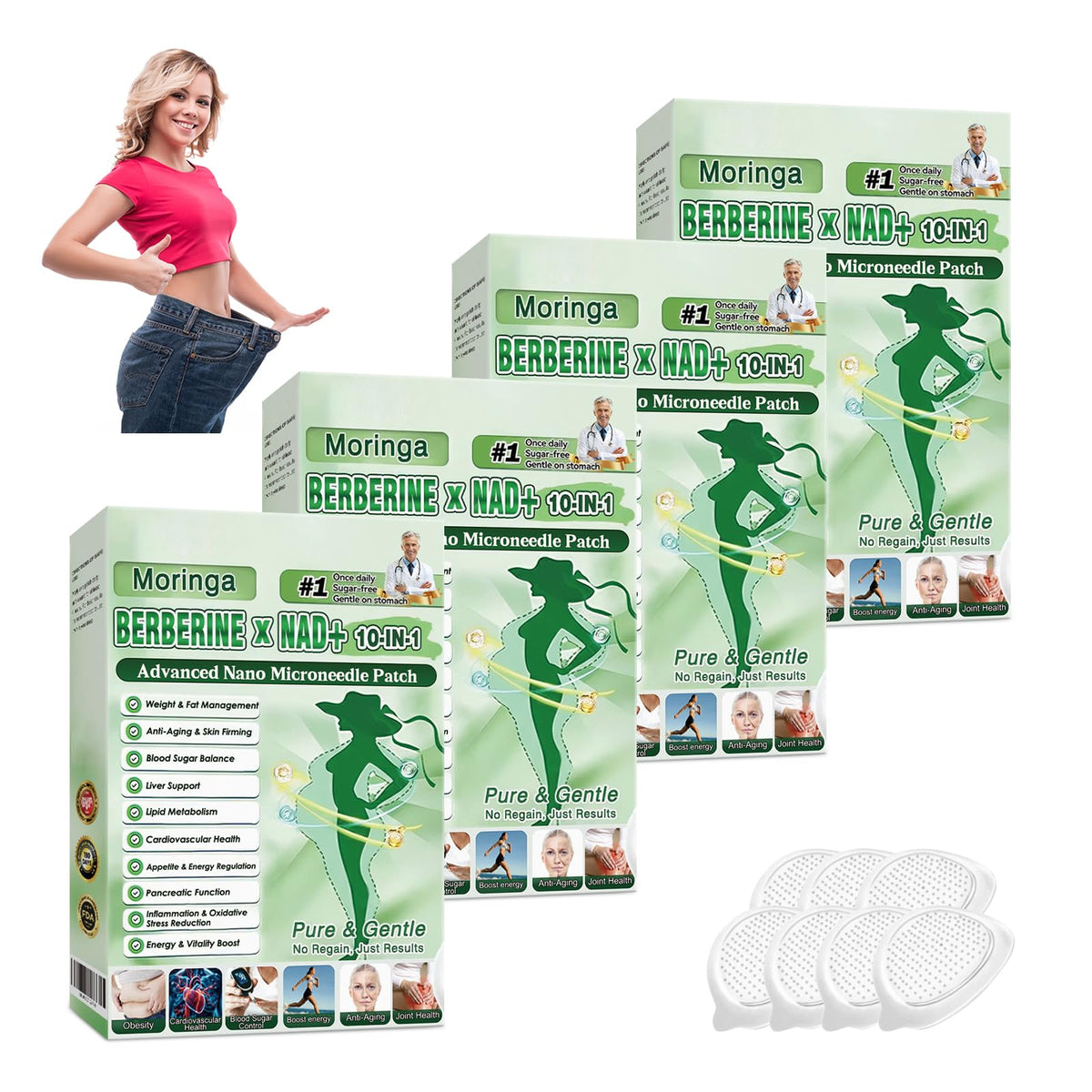 elesysy front packaging showing moringa patches and discreet design benefit