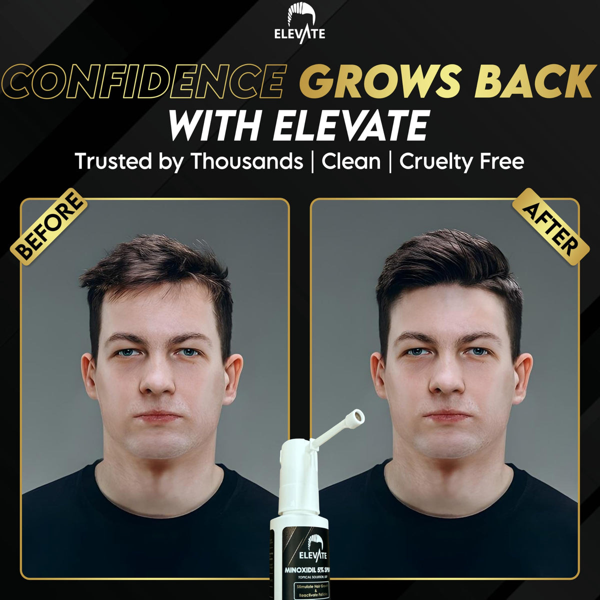 Elevate used on beard area highlighting targeted facial hair support