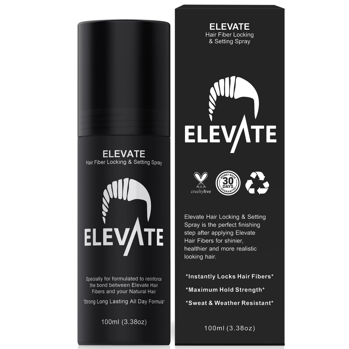 Elevate front packaging showing bottle and branding for secure hold