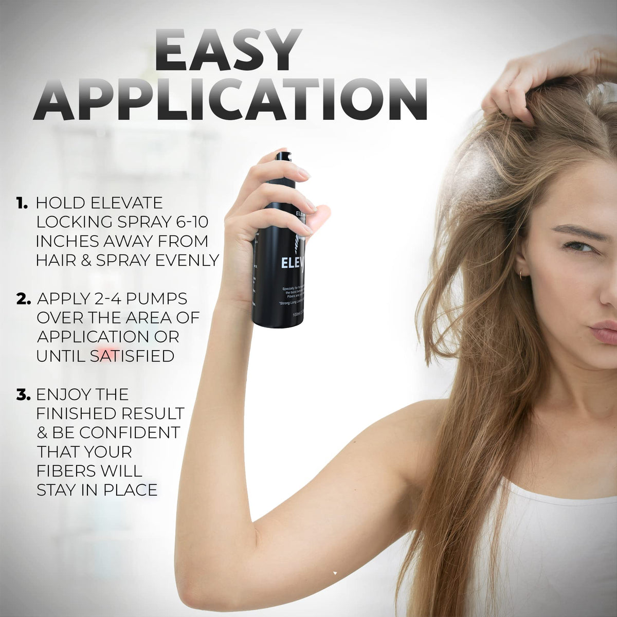 Elevate bottle in hand showing product size and travel-friendly convenience