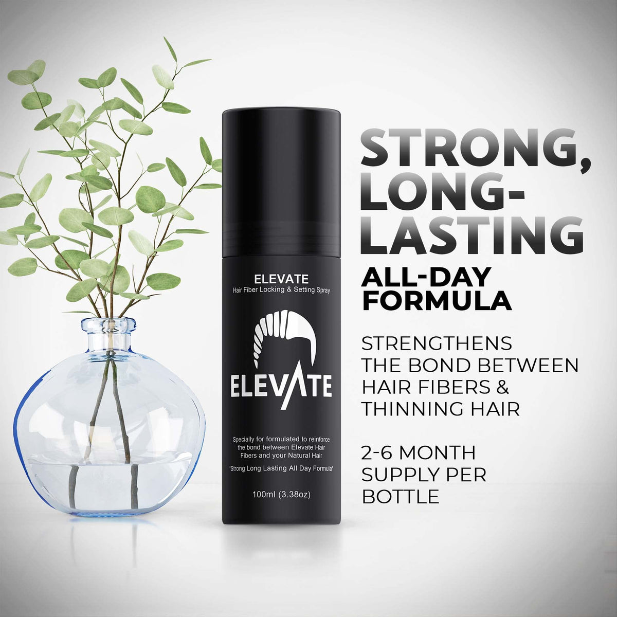 Elevate fine spray mist texture that locks fibers while drying quickly
