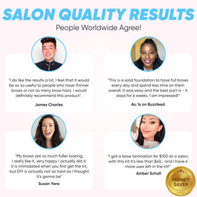 Elevate the Beauty before and after brows showing fuller, lifted result
