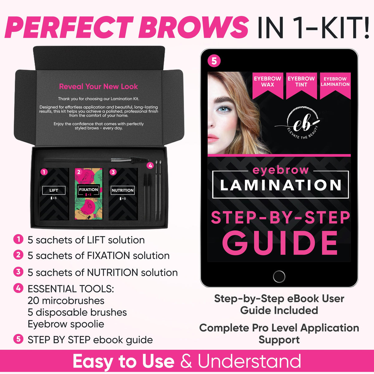 Elevate the Beauty ebook screenshot displaying step-by-step instructions and timing charts