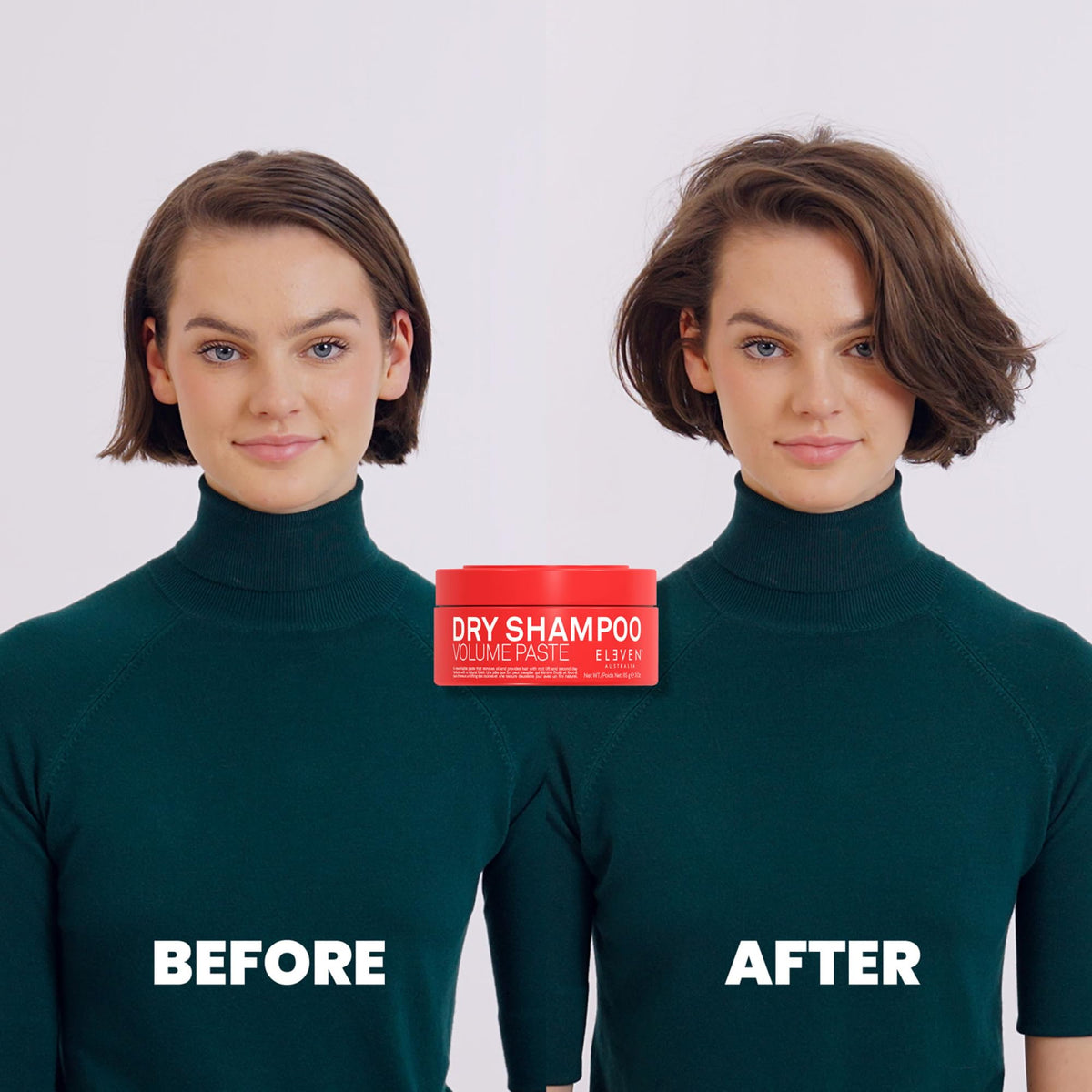 ELEVEN AUSTRALIA before and after root lift showing added height and volume