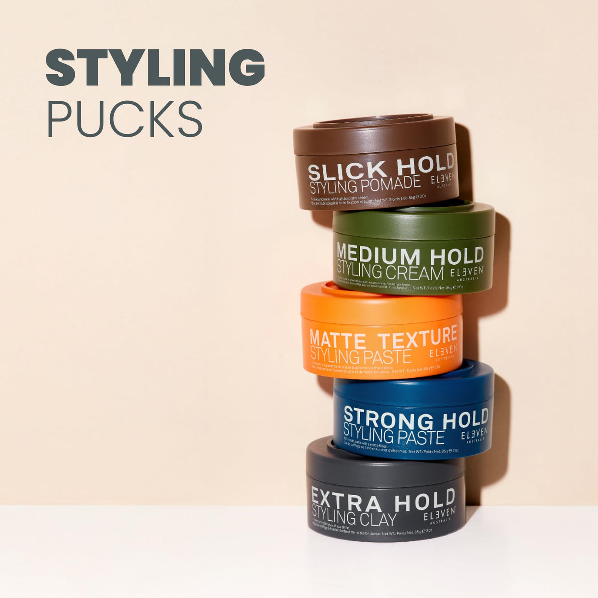 ELEVEN AUSTRALIA jar on bathroom counter in grooming routine setting
