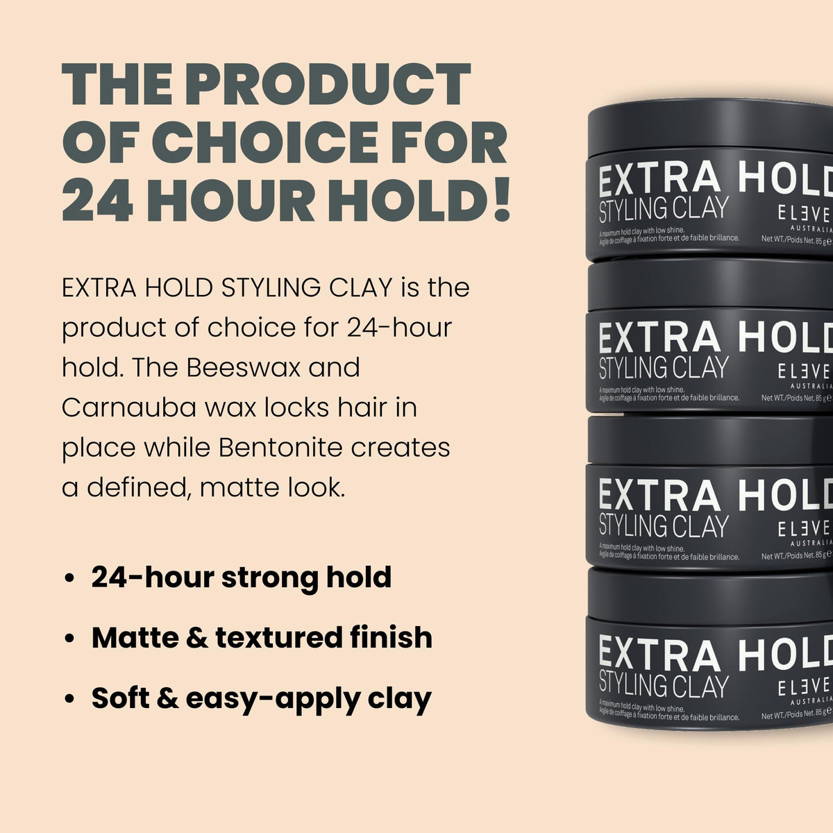 ELEVEN AUSTRALIA clay texture close-up highlighting matte, grippy finish