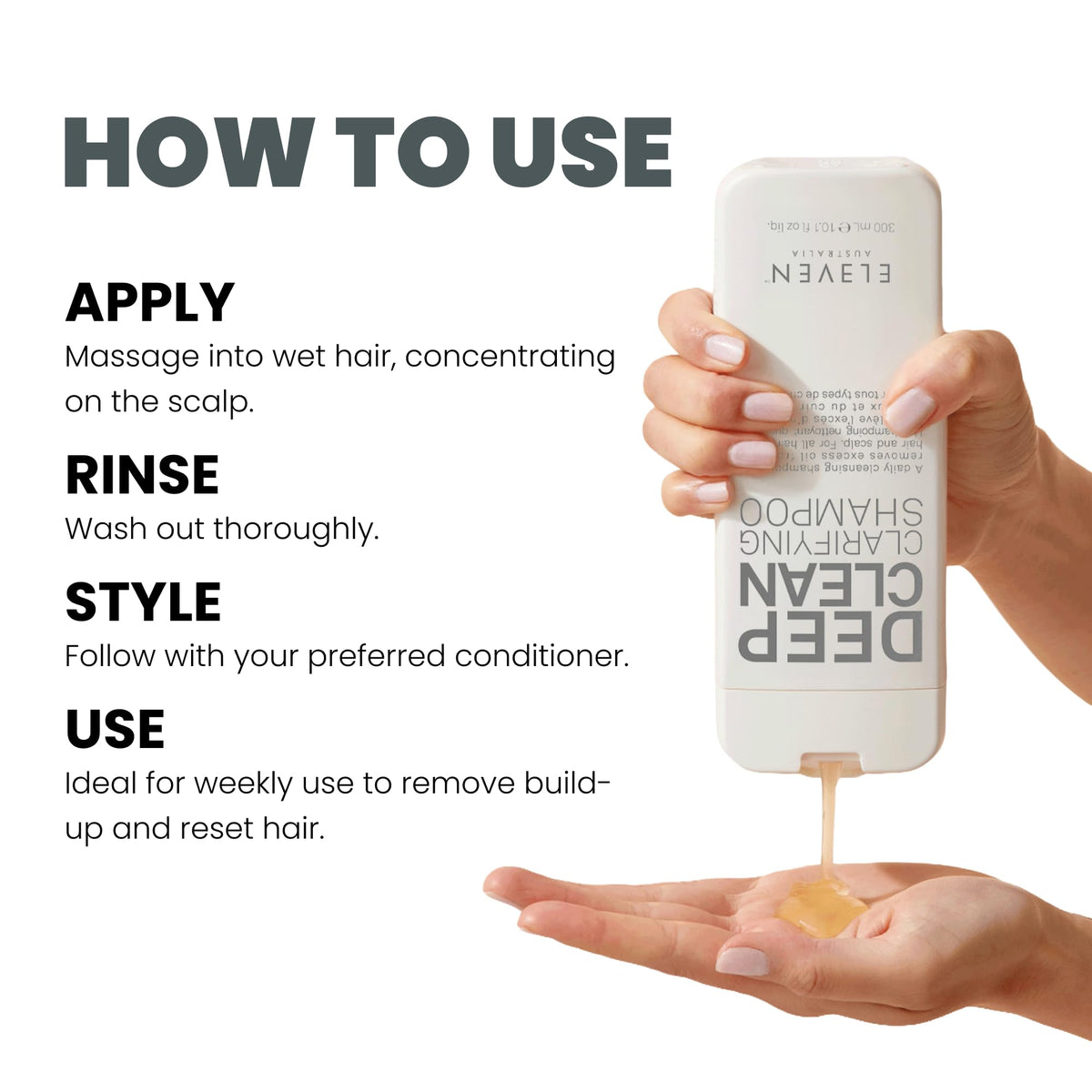 ELEVEN AUSTRALIA lather in shower to show effective cleansing action