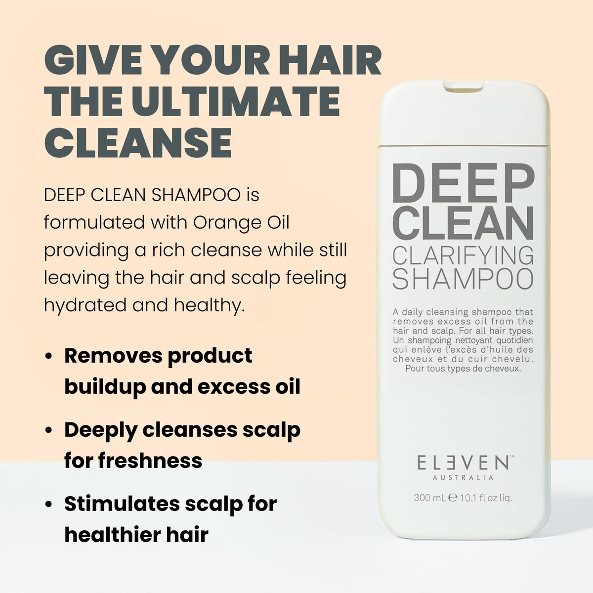 ELEVEN AUSTRALIA pour of shampoo texture demonstrating cleansing richness