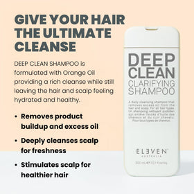ELEVEN AUSTRALIA pour of shampoo texture demonstrating cleansing richness