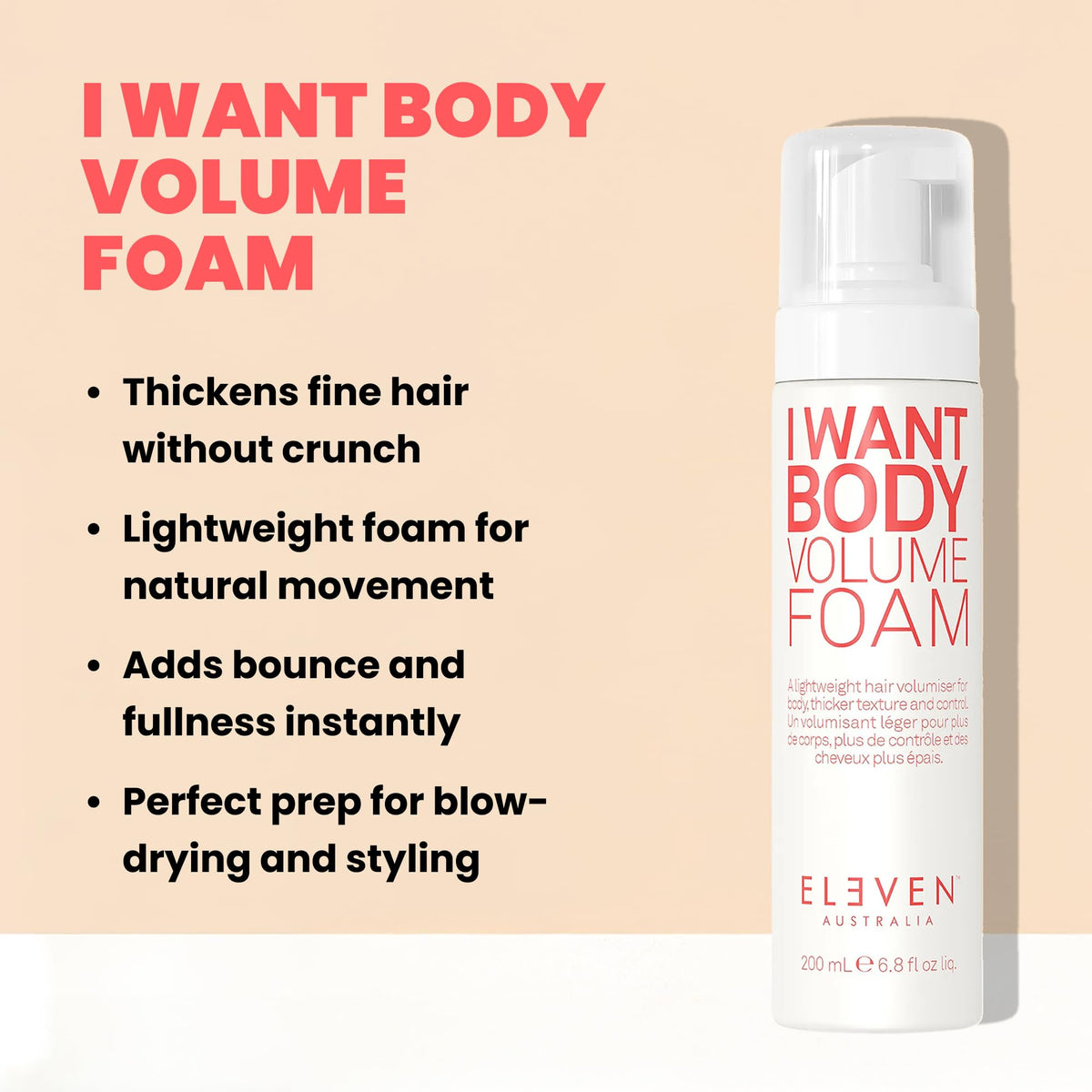 ELEVEN AUSTRALIA mousse texture dispensed on palm for easy distribution