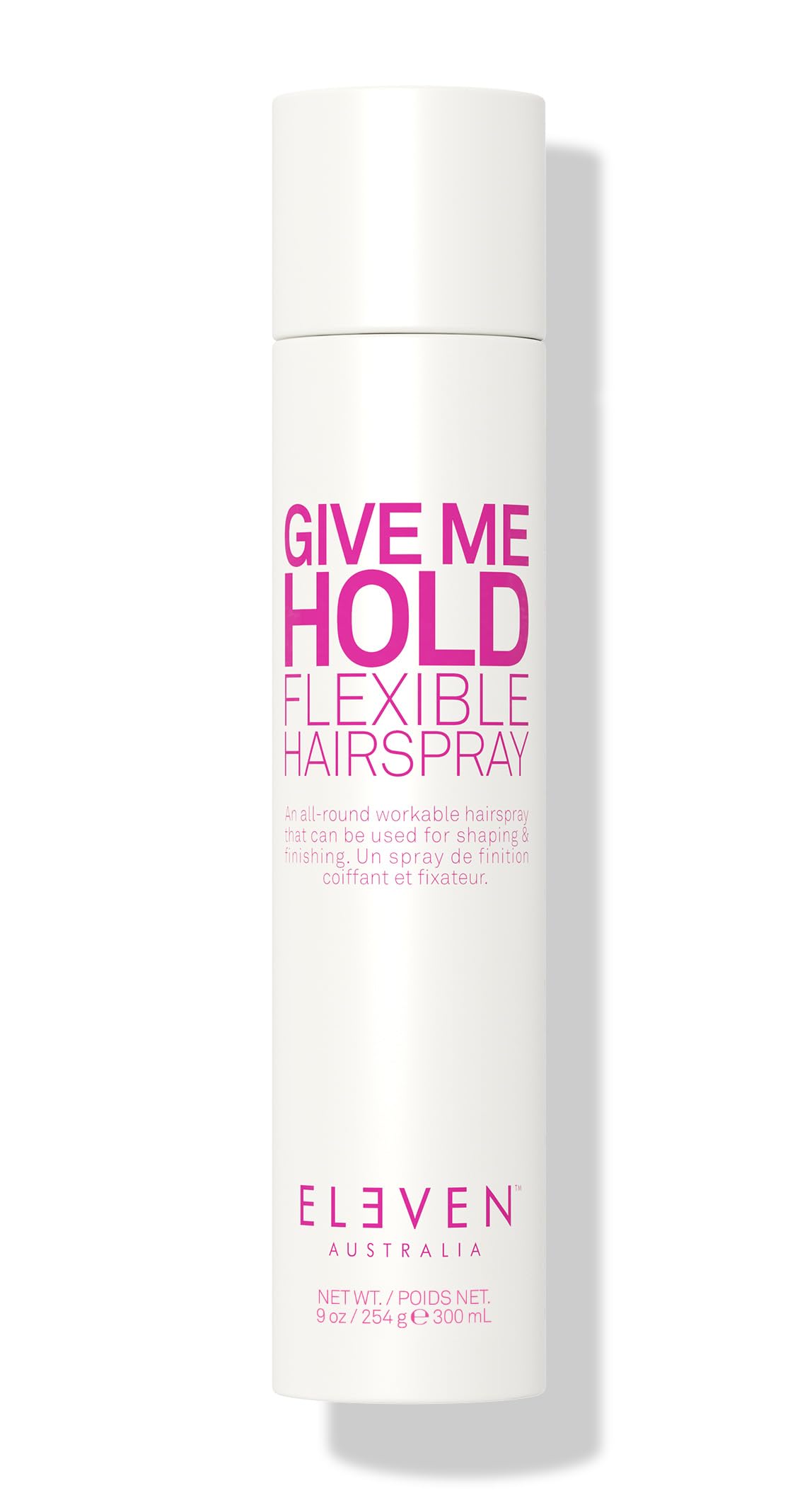 ELEVEN AUSTRALIA front packaging showing lightweight hairspray benefit