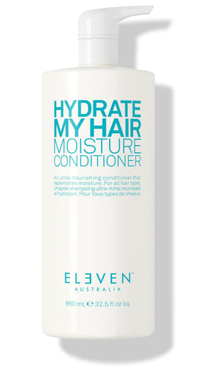 ELEVEN AUSTRALIA front packaging showing product and benefits for hydrated hair