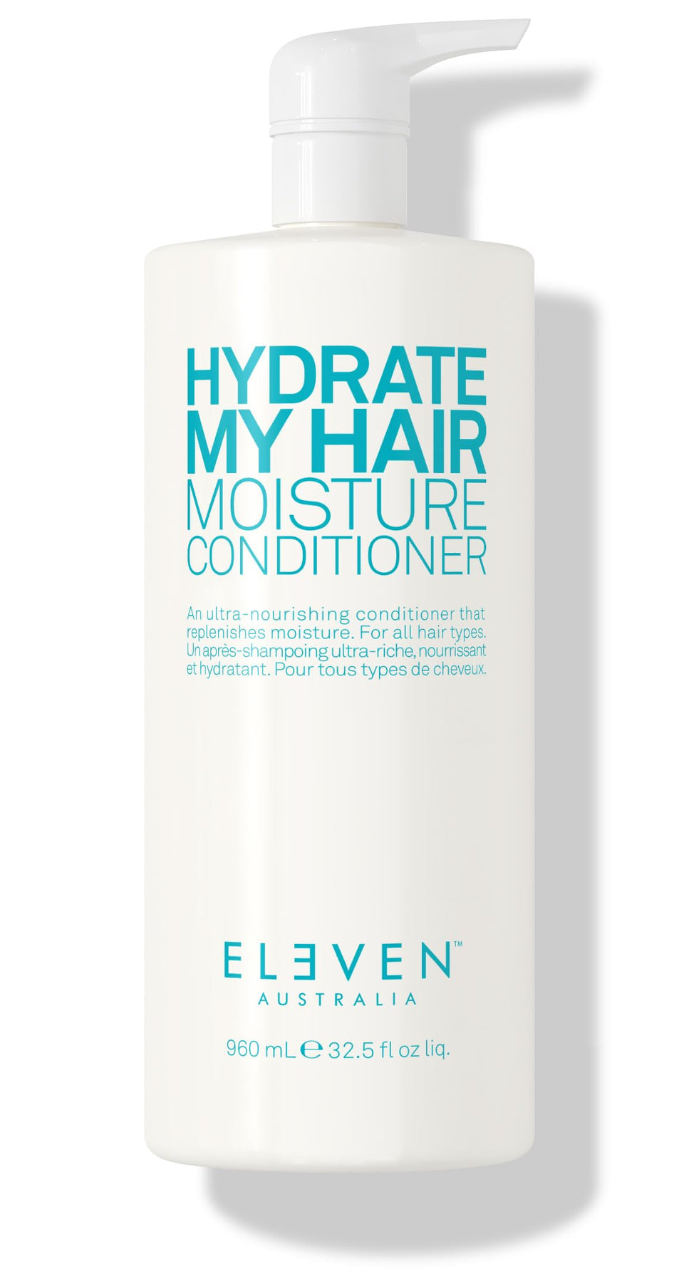 ELEVEN AUSTRALIA front packaging showing product and benefits for hydrated hair