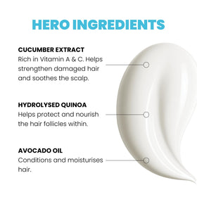 ELEVEN AUSTRALIA natural ingredient visual with cucumber, quinoa and avocado benefits