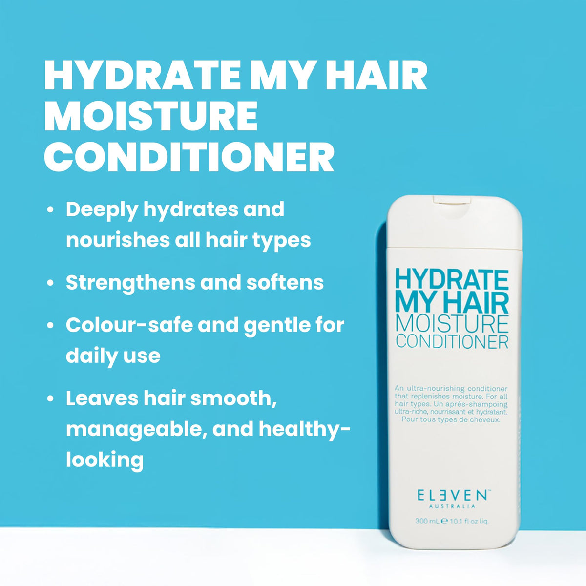ELEVEN AUSTRALIA conditioner texture shot highlighting lightweight creamy hydration