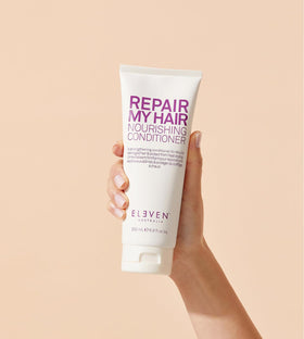ELEVEN AUSTRALIA conditioner in bathroom lifestyle scene for hydrated hair