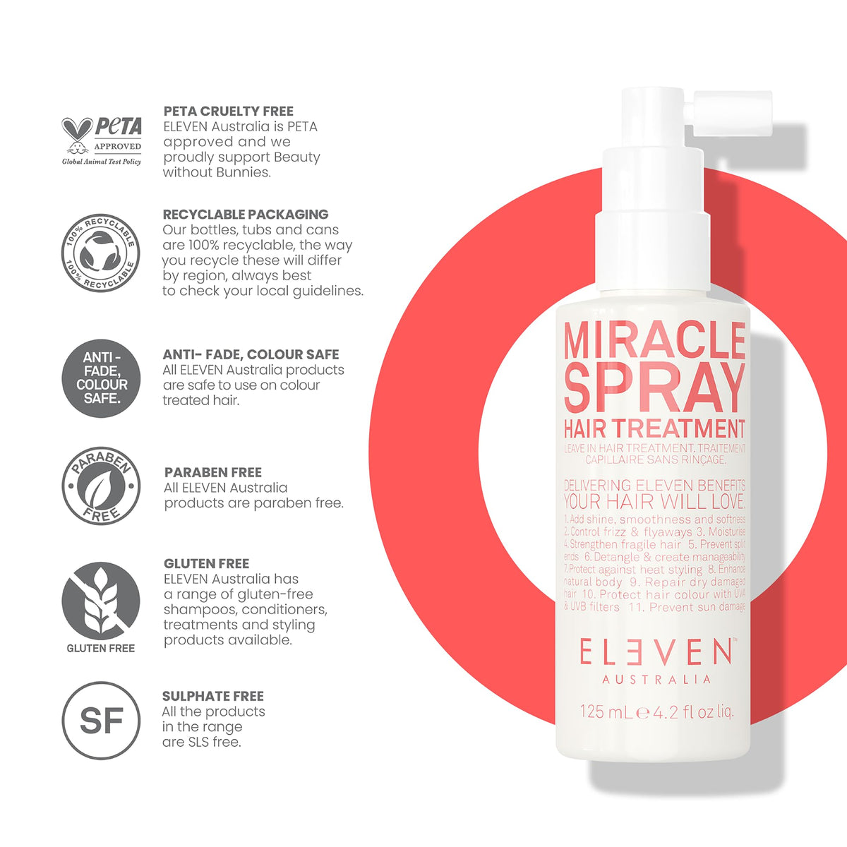 ELEVEN AUSTRALIA label close-up showing ingredients and usage benefit
