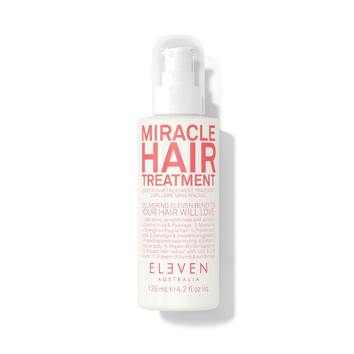 ELEVEN AUSTRALIA bottle front view showing sleek packaging and salon-quality benefit
