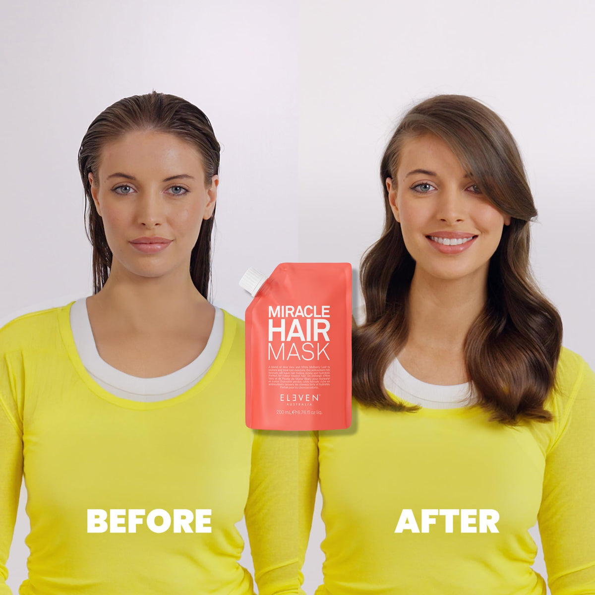 ELEVEN AUSTRALIA product being applied to wet hair demonstrating ease