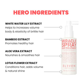 ELEVEN AUSTRALIA mist landing on hair demonstrating detangling benefit