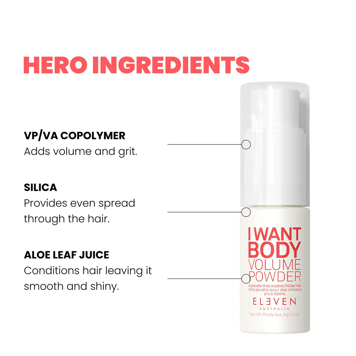ELEVEN AUSTRALIA powder texture detail showing fine particles for even spread