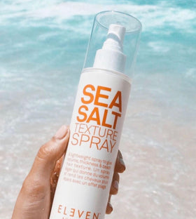 ELEVEN AUSTRALIA model with beach waves showing natural volume and matte texture