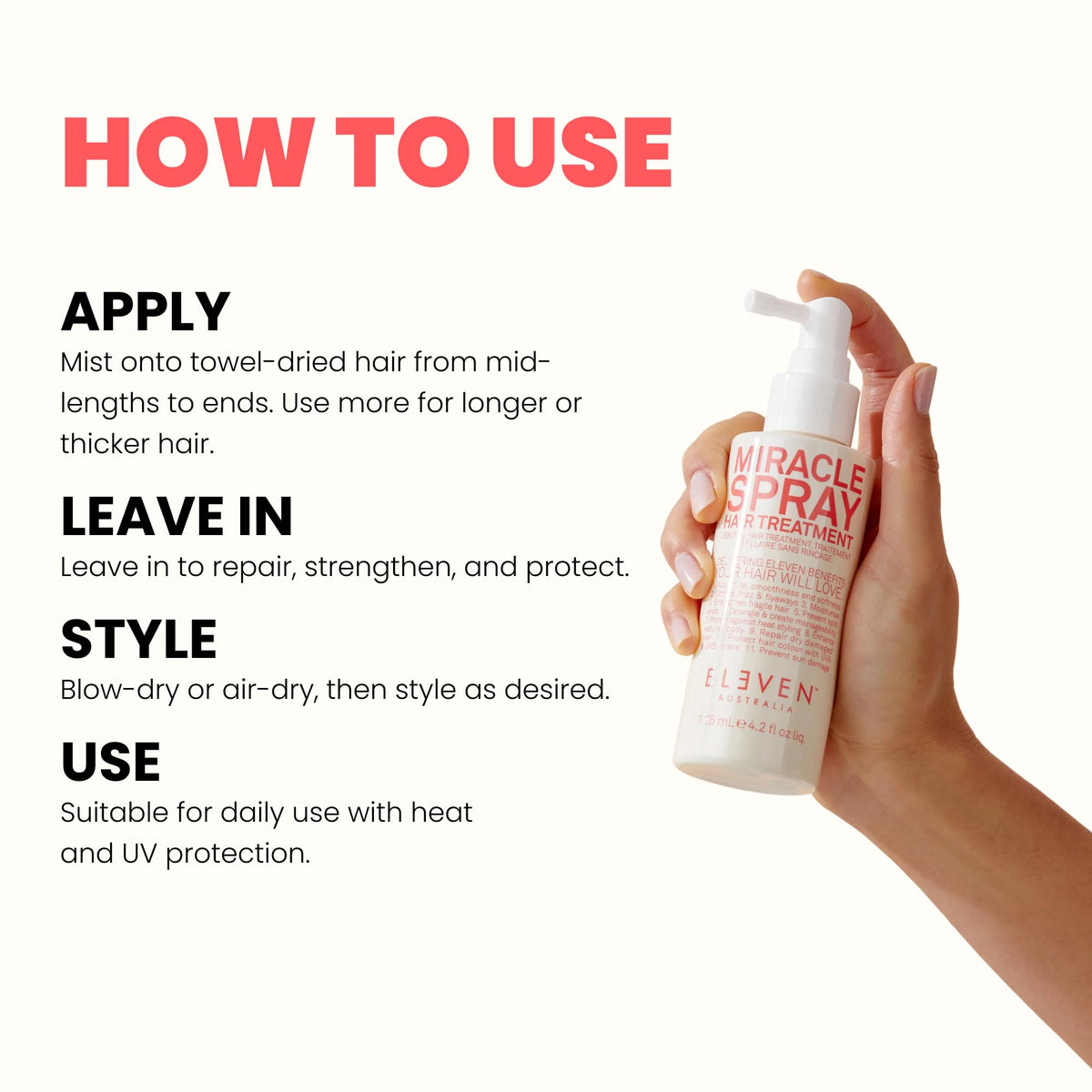 ELEVEN AUSTRALIA bottle in hand for size scale and travel convenience benefit